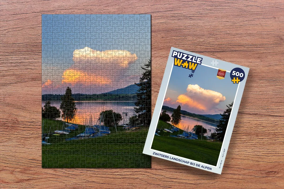 PuzzleWow Zwitsers Landschap Legpuzzel 500 Stuks - Multicolor