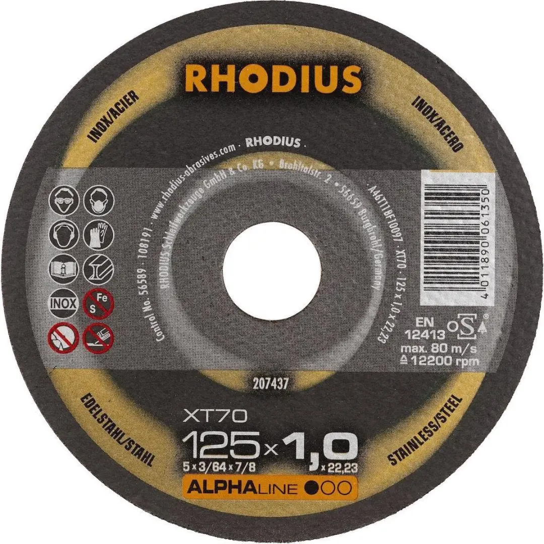 Rhodius Alphaline I XT70 Doorslijpschijf 125mm - 1,5mm - Metaal - afbeelding 2 van 2