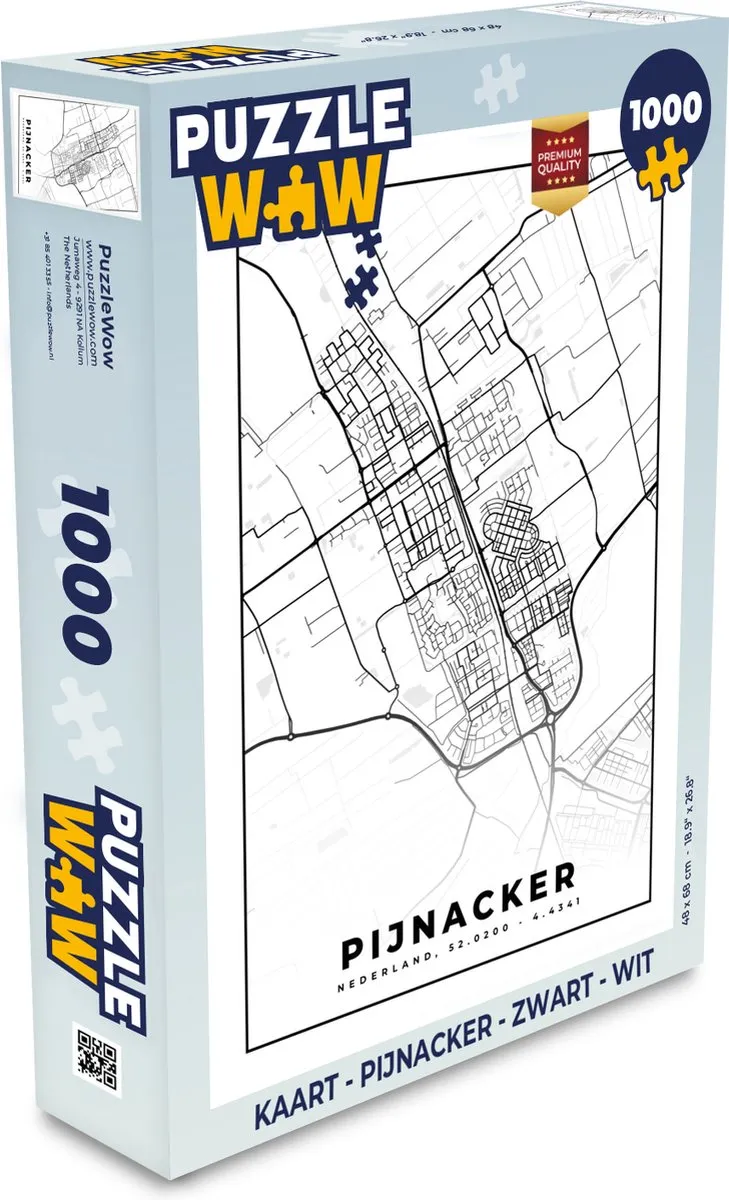 PuzzleWow Puzzel Kaart Pijnacker 1000 Stuks