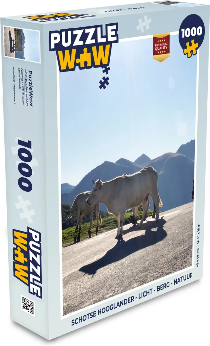 PuzzleWow Schotse Hooglander Legpuzzel 1000 Stuks