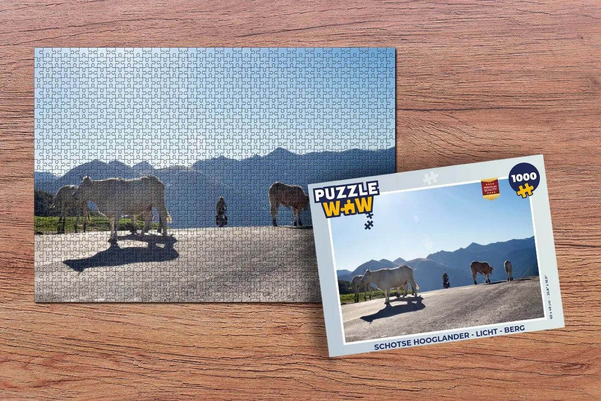 PuzzleWow Schotse Hooglander Legpuzzel 1000 Stuks - Multicolor