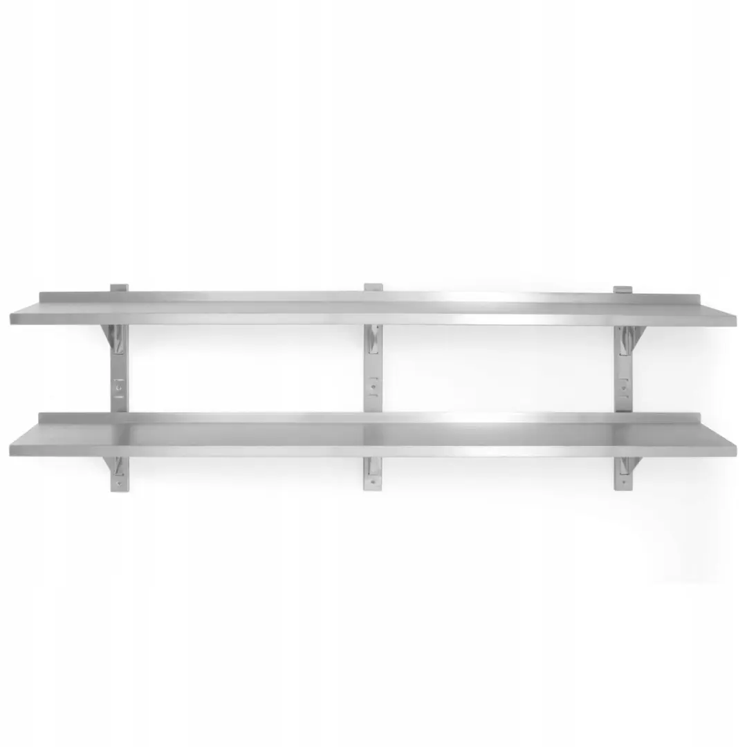 Dubbele Wandplank RVS 140cm Hendi