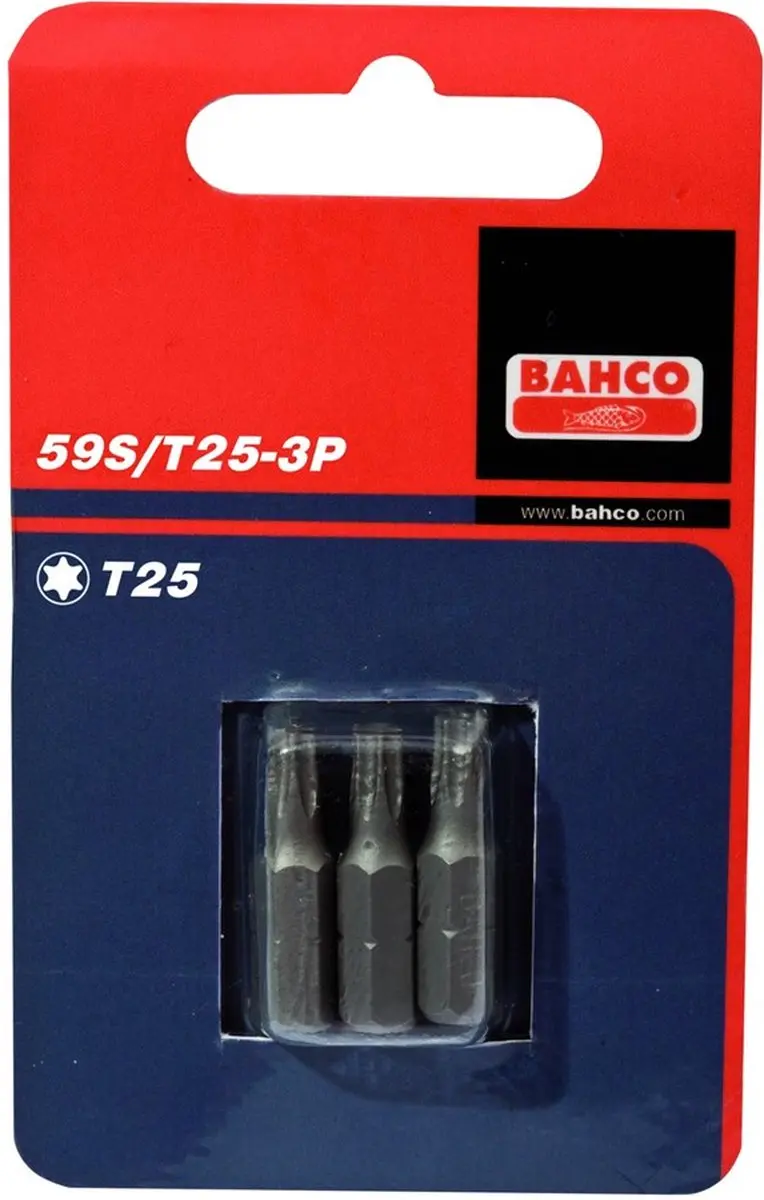Bahco Torx Bit T4 1/4" 25mm Standaard 3 Stuks
