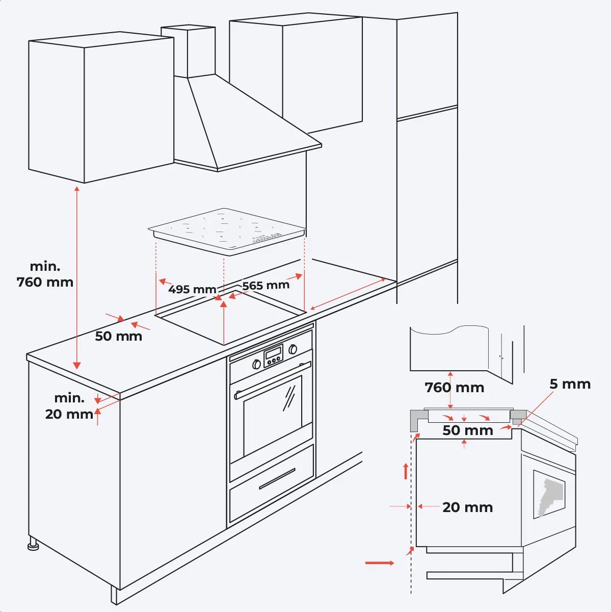KitchenBrothers Inductie Kookplaat - Inbouw Inductieplaat - 60 cm - 4 Zones - 2x Flexzone - 1 en 2 Fase - Tot 2400W - Zwart