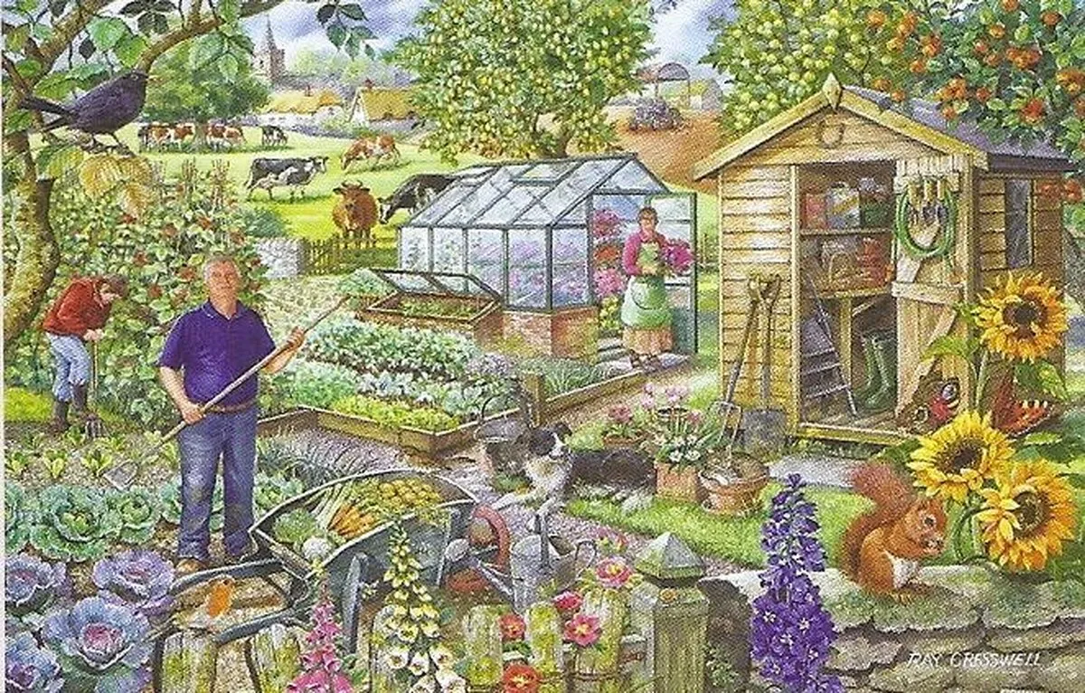 House Of Puzzles At The Allotment Puzzel 500 Stukjes - Multicolor