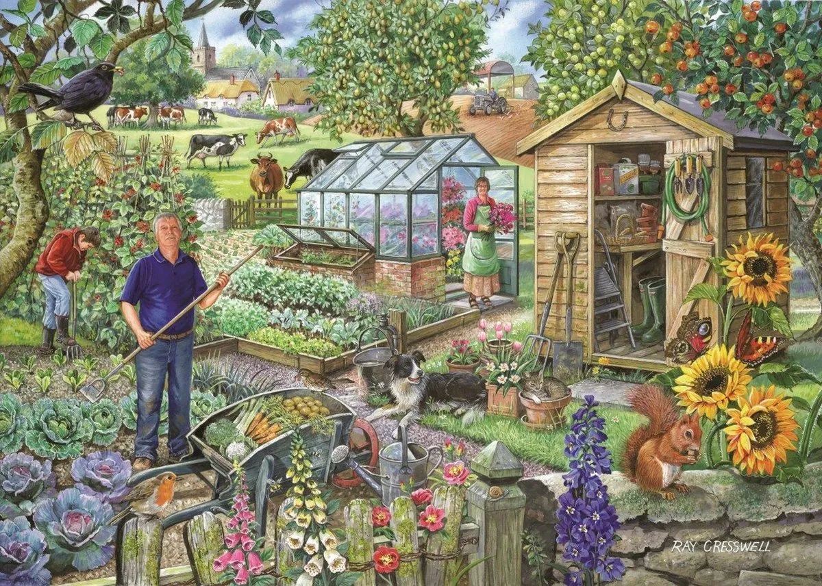 House Of Puzzles At The Allotment Puzzel 500 Stukjes - Multicolor