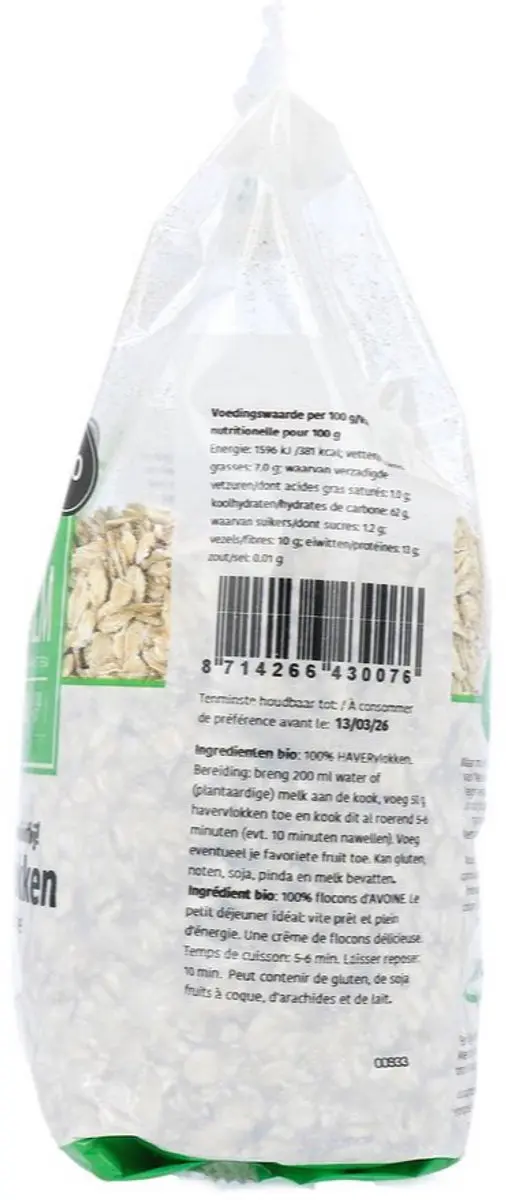 De Halm Havervlokken Grof 500g - afbeelding 4 van 6