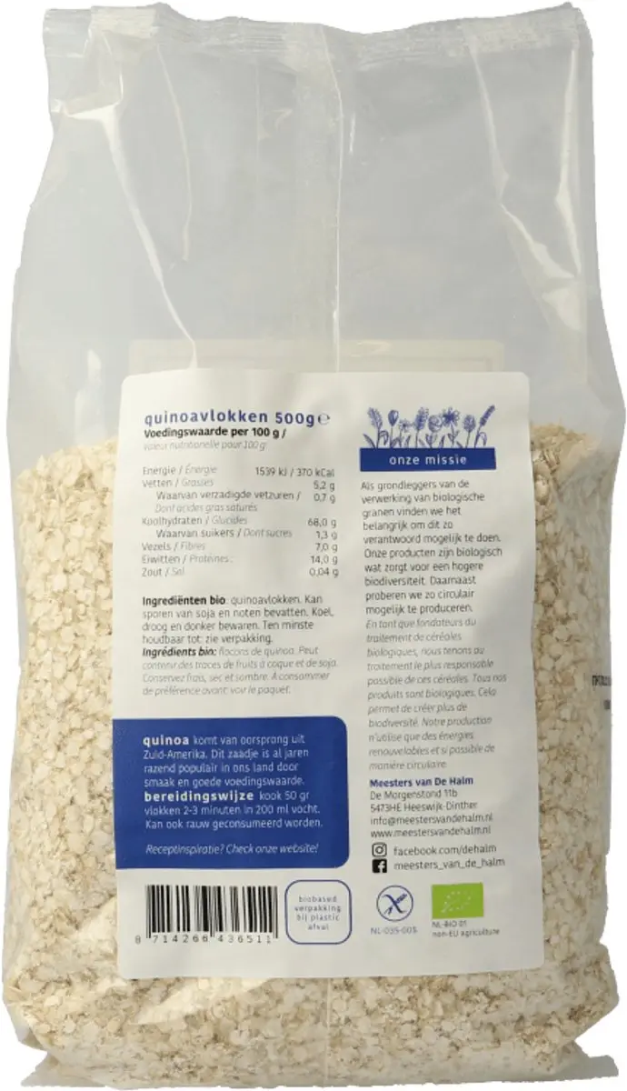 De Halm Quinoavlokken 500g - afbeelding 2 van 6