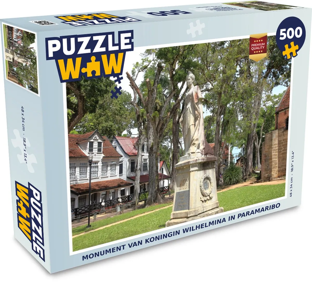 PuzzleWow Legpuzzel Monument van koningin Wilhelmina Paramaribo 500 Stuks