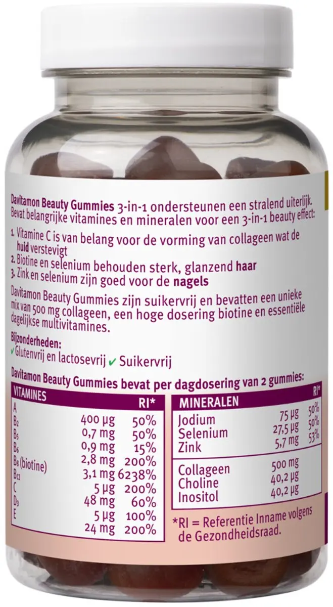 Davitamon Beauty Gummies Biotine Collageen 120 Stuks