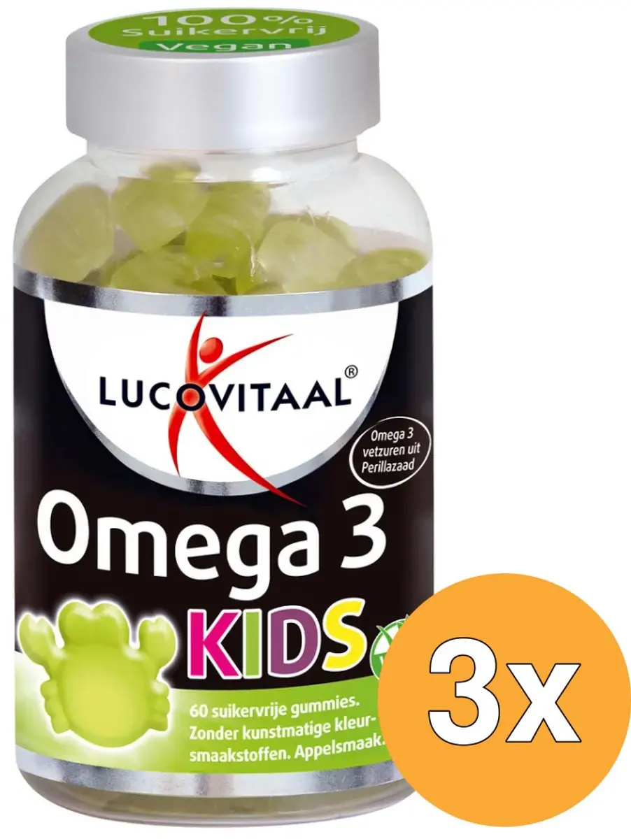 3x Lucovitaal Omega 3 Kids (60 gummies)