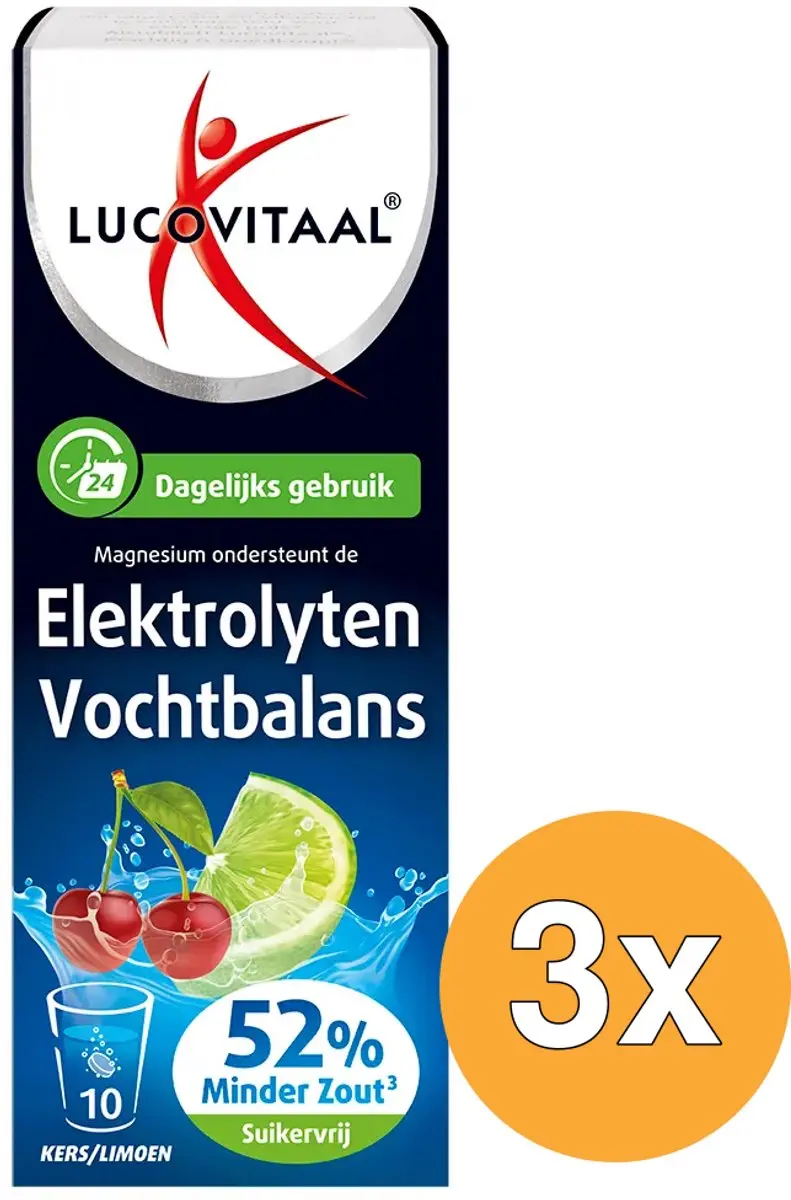 3x Lucovitaal Elektrolyten Dagelijks Gebruik (10 bruistabletten)