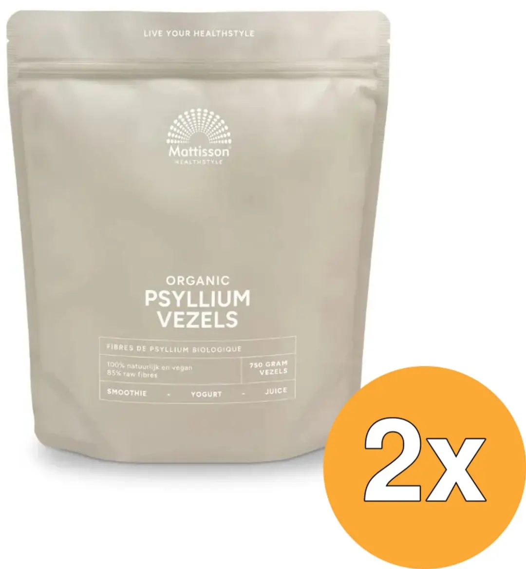 2x Mattisson Organic Psylliumvezels (750 gr)