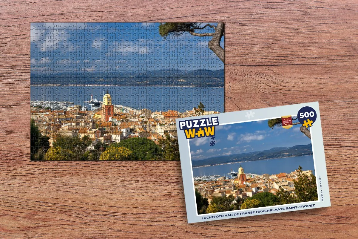 PuzzleWow Saint-Tropez Luchtfoto Legpuzzel 500 Stuks