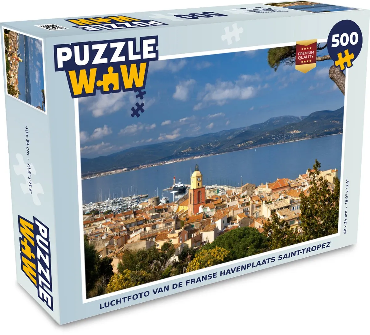 PuzzleWow Saint-Tropez Luchtfoto Legpuzzel 500 Stuks - Multicolor