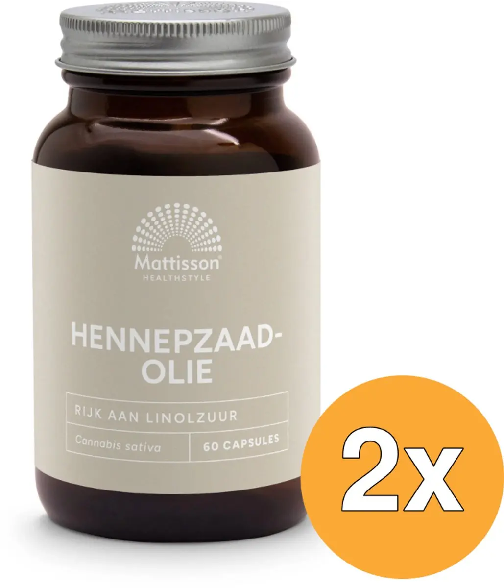 2x Mattisson Hennepzaadolie 1000Mg (60 capsules)