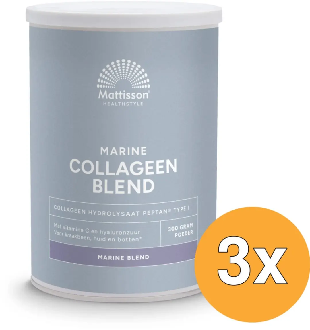 3x Mattisson Marine Collageen Poeder Blend Peptan (300 gr)