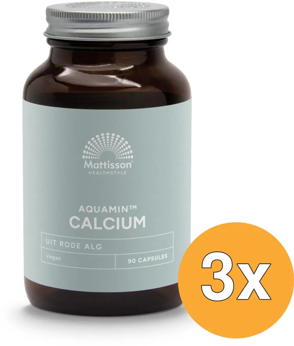 3x Mattisson Vegan Calcium Uit Rode Alg Aquamin Ca (90 vega capsules)