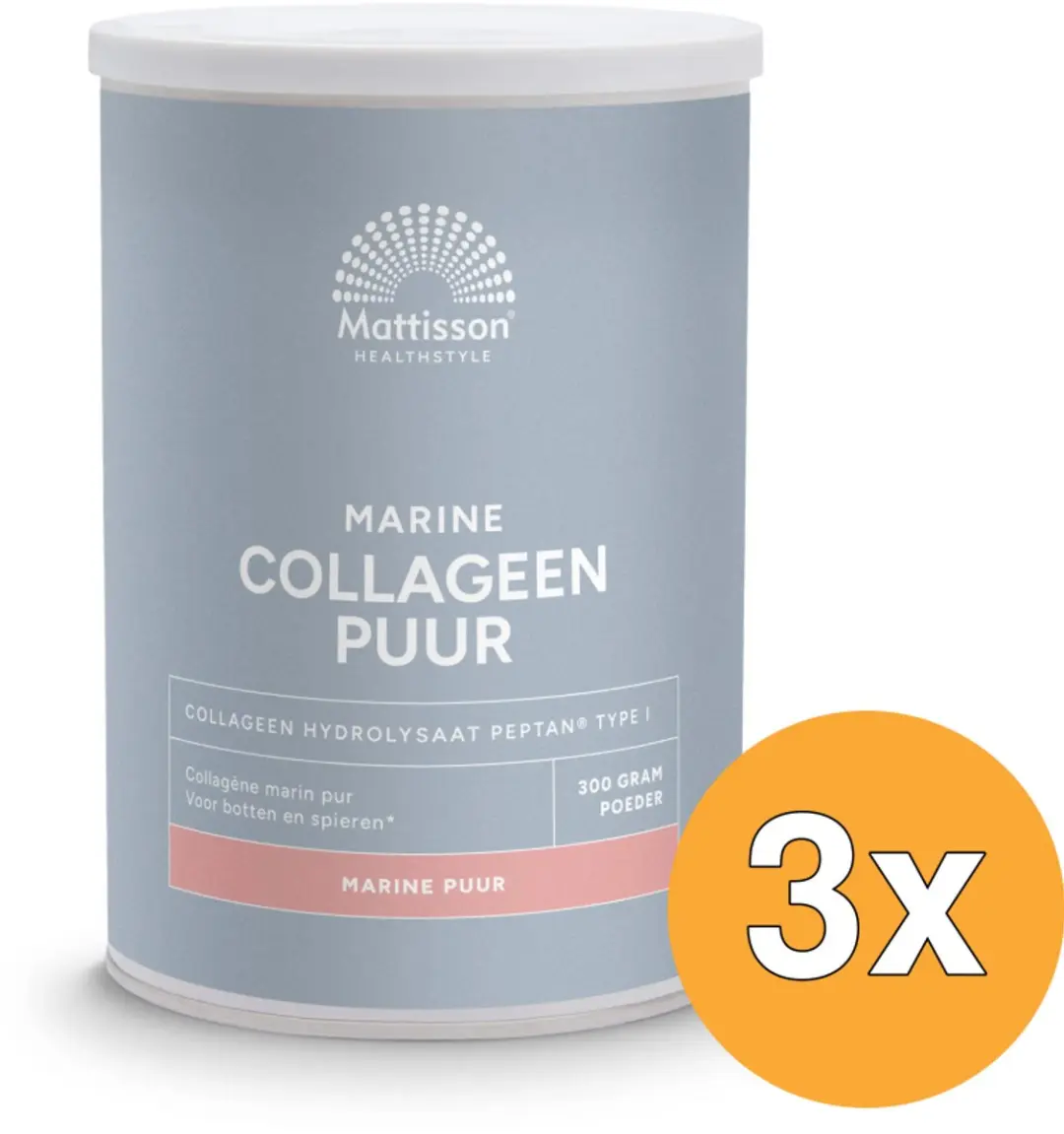 3x Mattisson Marine Collageen Poeder Peptan (300 gr)