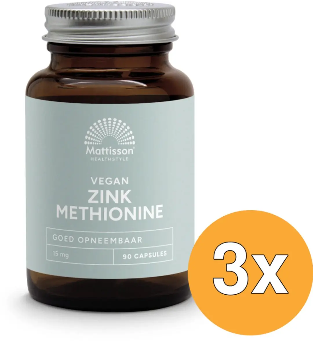 3x Mattisson Zink Methionine 15Mg (90 vega capsules)