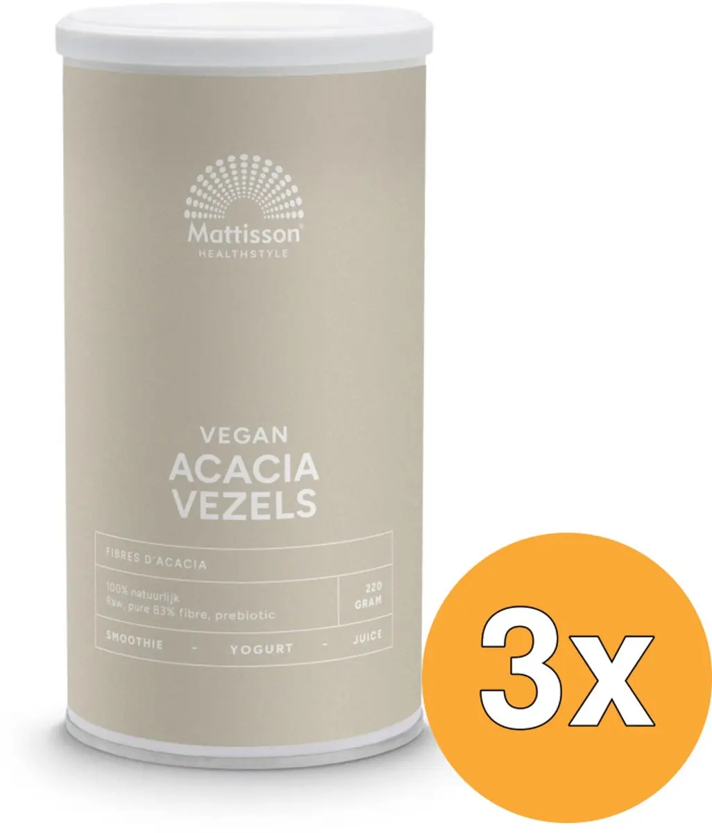 3x Mattisson Vegan Acacia Vezels 83% Vezels (220 gr)