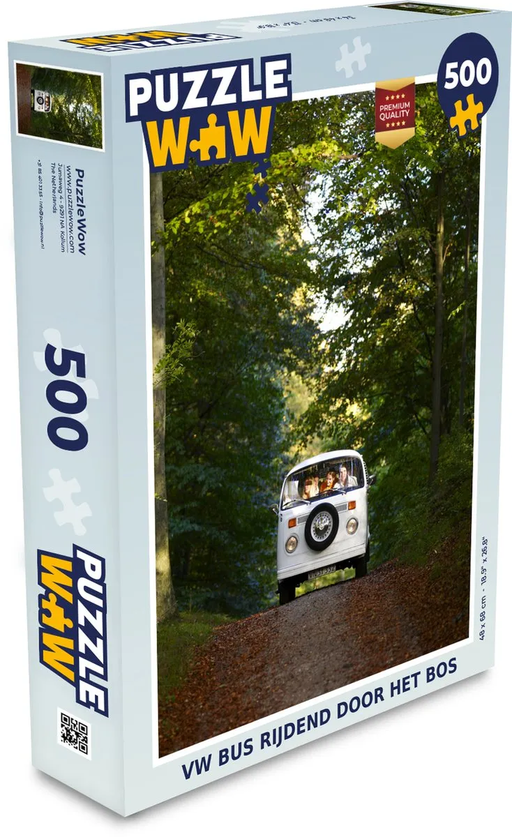 PuzzleWow Puzzel Bus Legpuzzel 500 Stuks - Multicolor