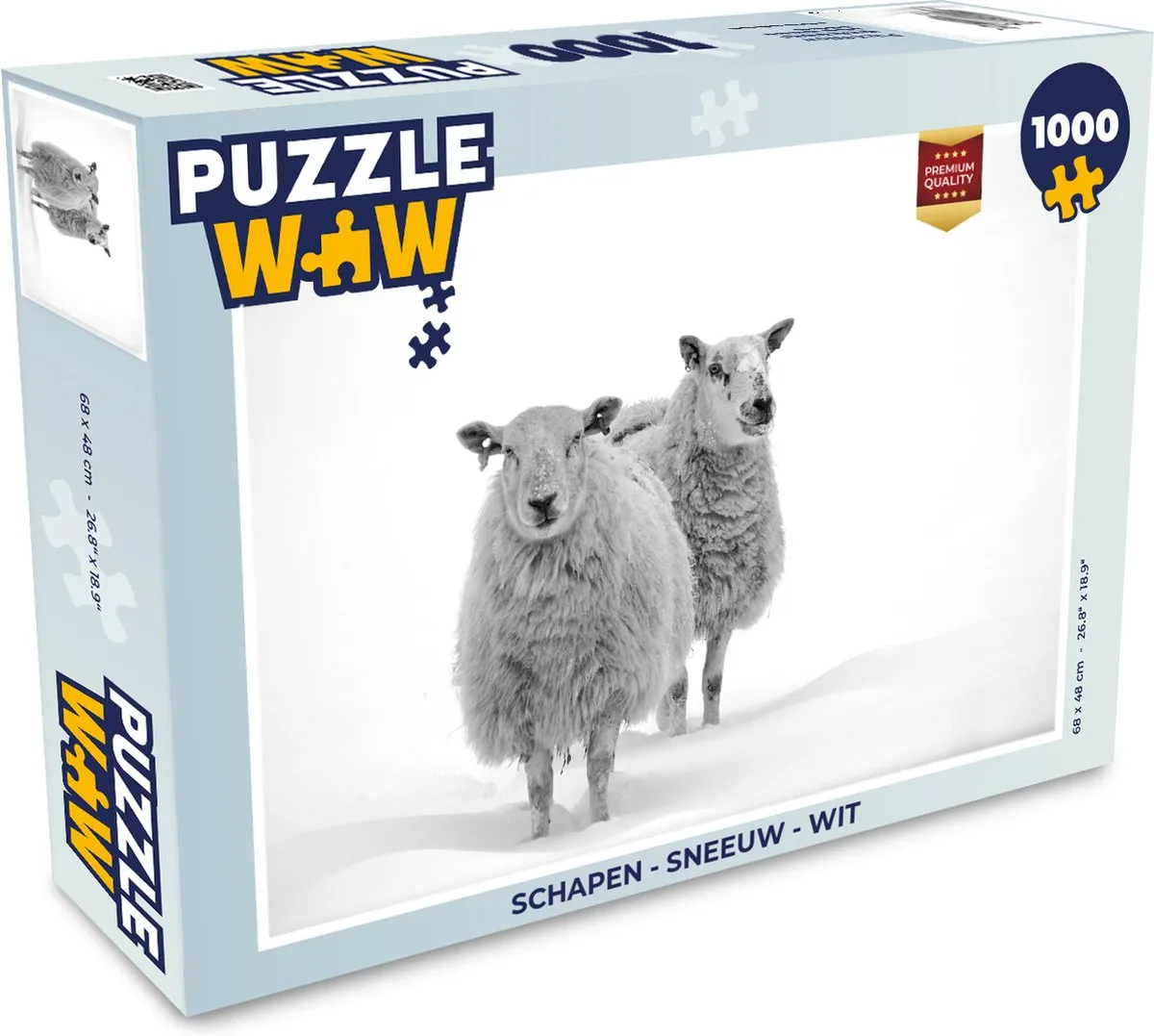 PuzzleWow Schapen Sneeuw Legpuzzel 1000 Stuks - Multicolor