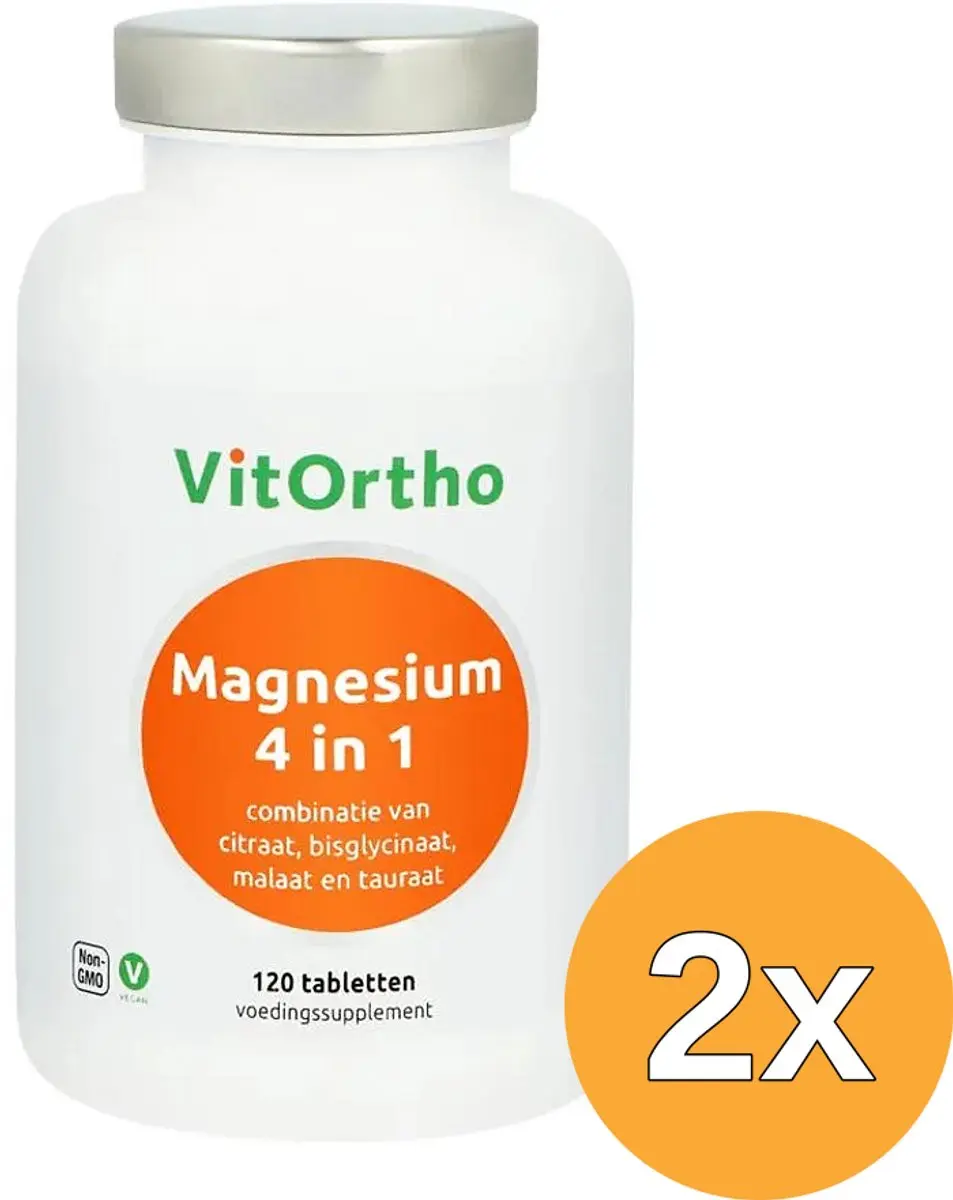 2x VitOrtho Magnesium 4 in 1 (120 tabletten)