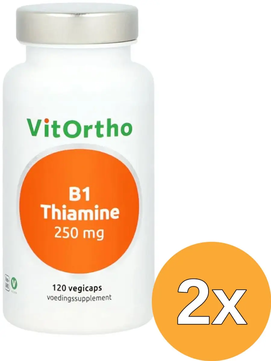 2x VitOrtho B1 Thiamine 250mg (120 vega capsules)