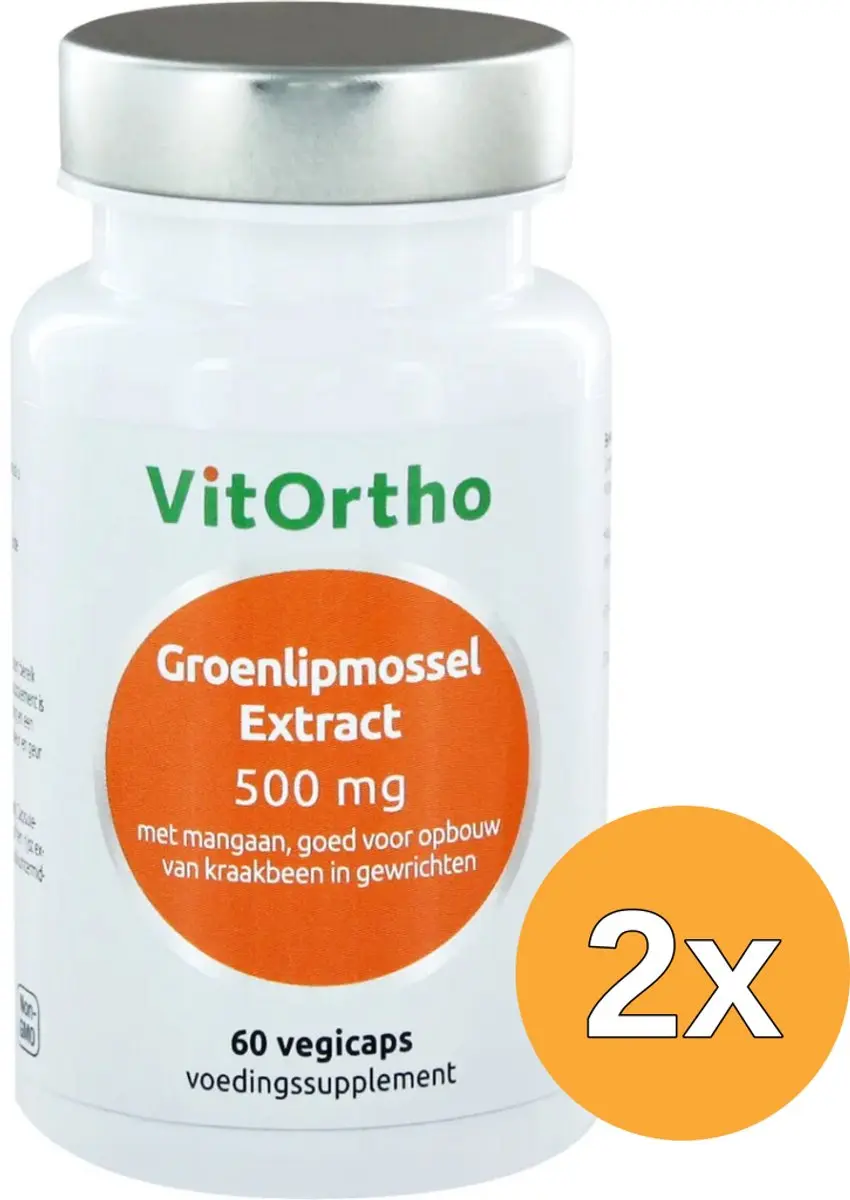 2x VitOrthogroenlipmossel extract 500 mg (60 vega capsules)