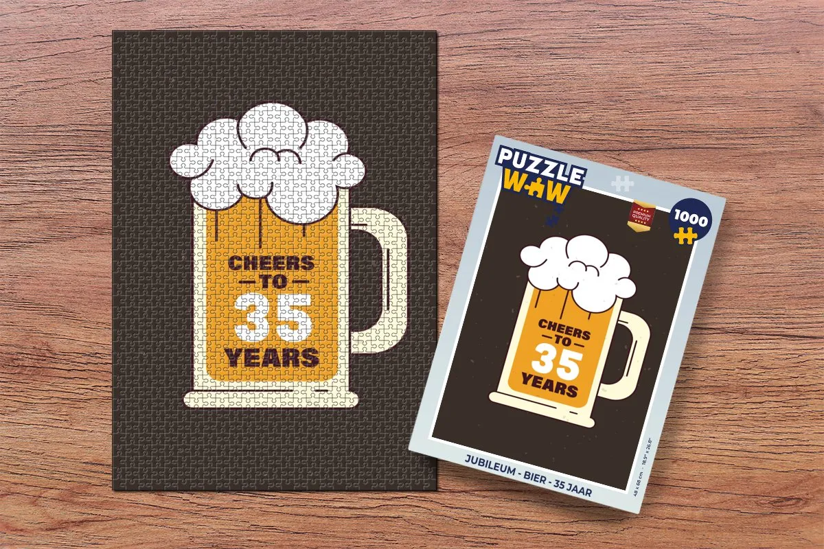 PuzzleWow Bier 35 Jaar Legpuzzel 1000 Stuks - Multicolor