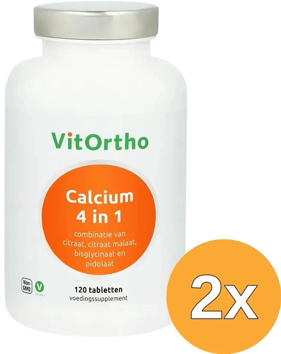 2x Vitortho Calcium 4 in 1 (120 tabletten)
