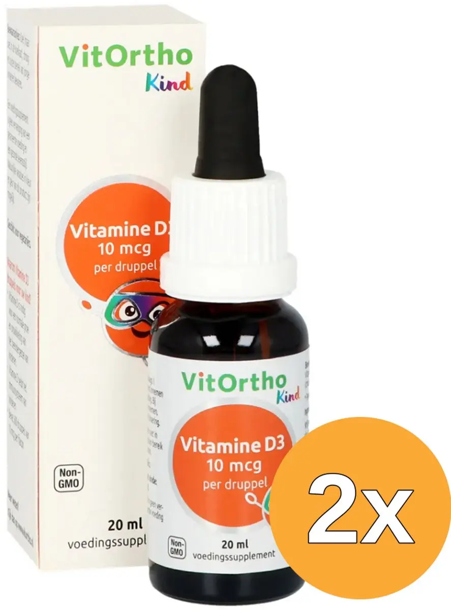 2x VitOrtho Vitamine D3 10mcg (20 ml)