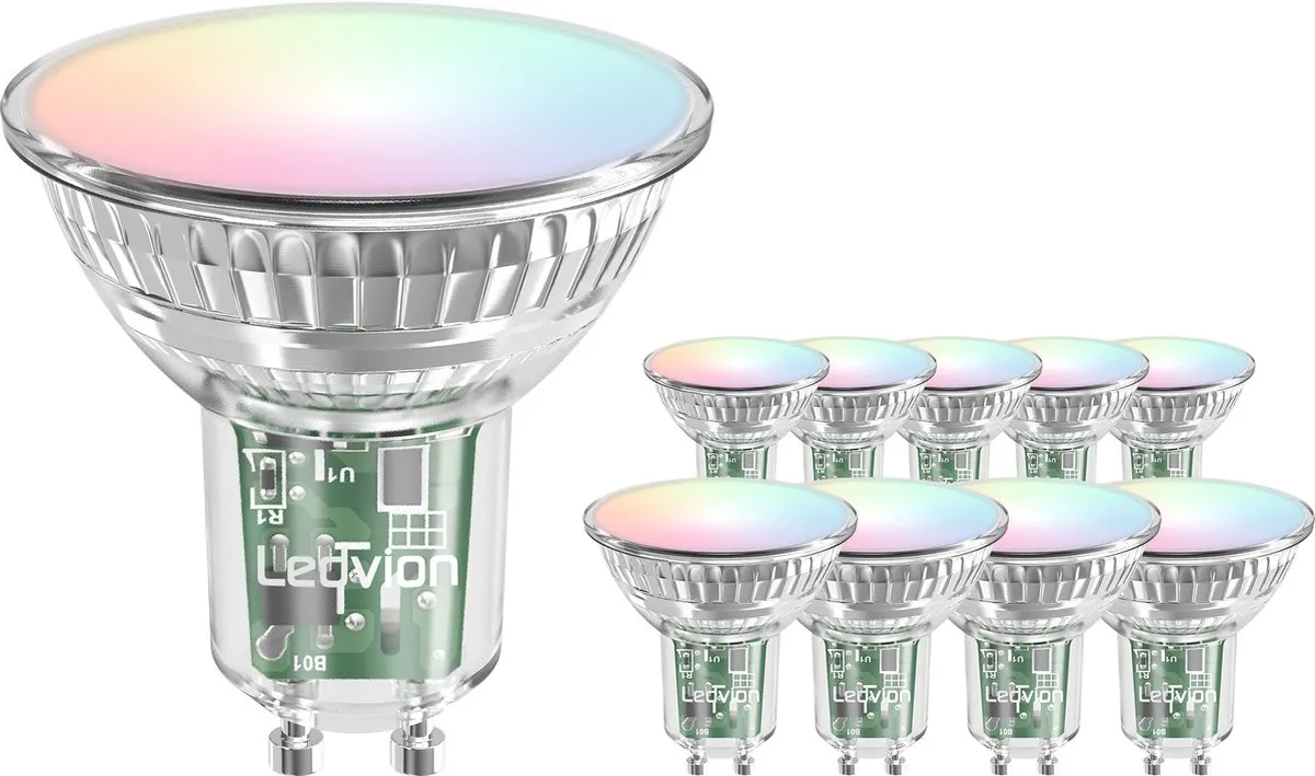 Ledvion 10x Smart RGB+CCT GU10 LED Spot 4,9W