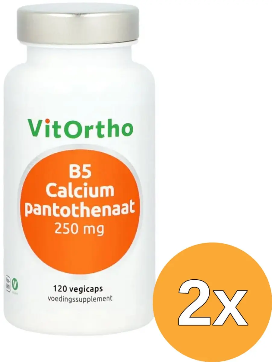 2x VitOrtho Calciumoantothenaat 250mg (120 vega capsules)