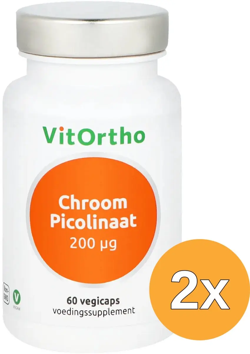 2x Vitortho Chroom Picolinaat 200 Mcg (60 vega capsules)