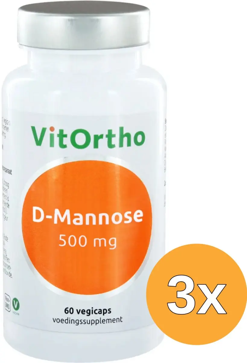 3x VitOrtho D Mannose 500 mg (60 vega capsules)