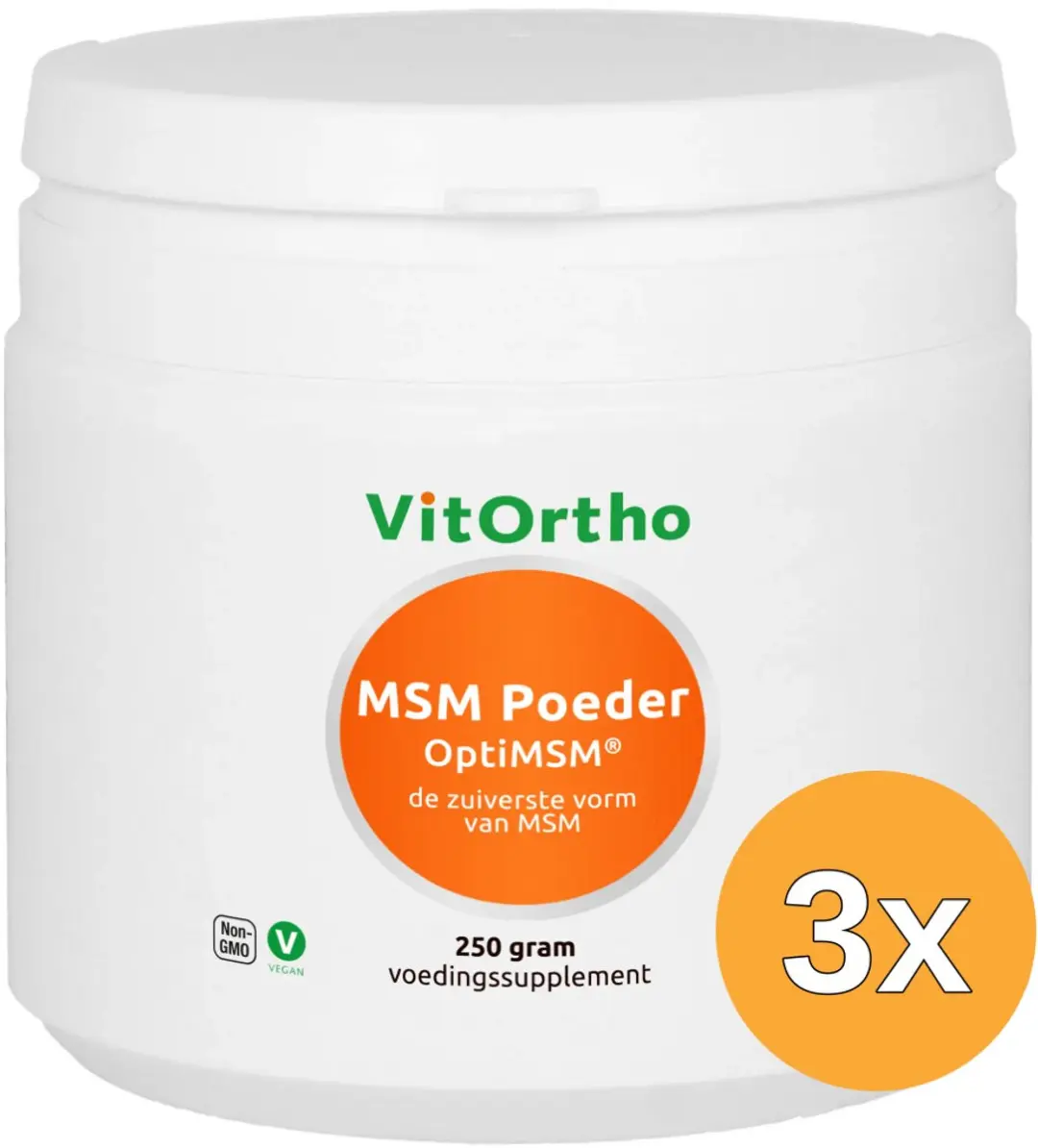 3x VitOrtho MSM Poeder OptiMSM (250 gr)