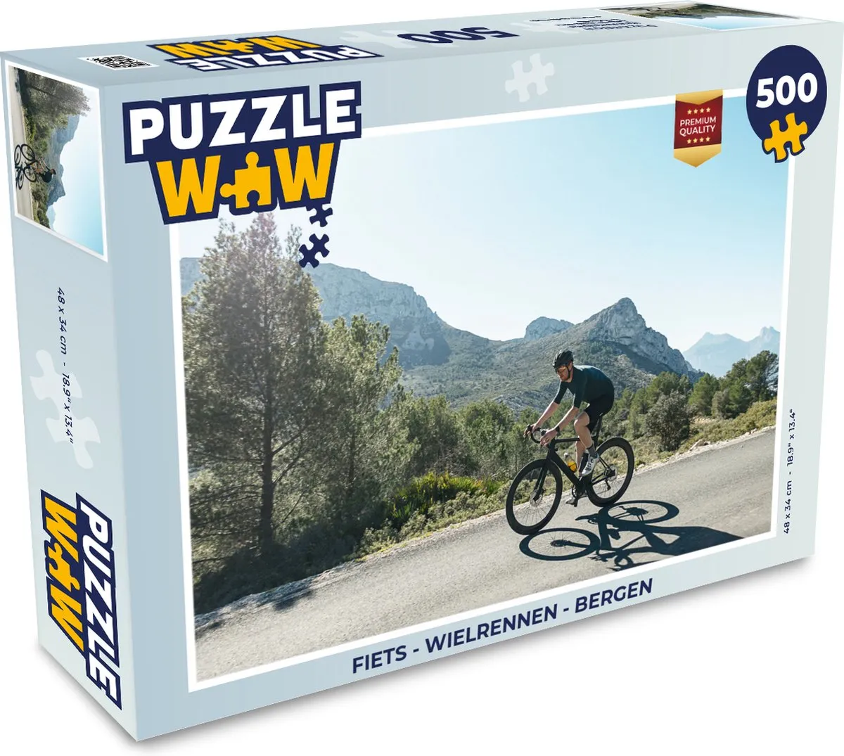 PuzzleWow Fiets Wielrennen Bergen Legpuzzel 500 Stuks - Multicolor