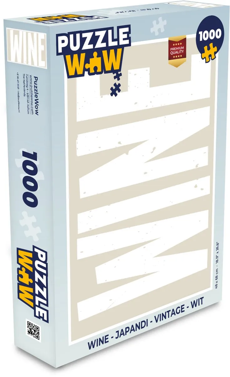 PuzzleWow Wine Japandi Legpuzzel 1000 Stuks - Wit