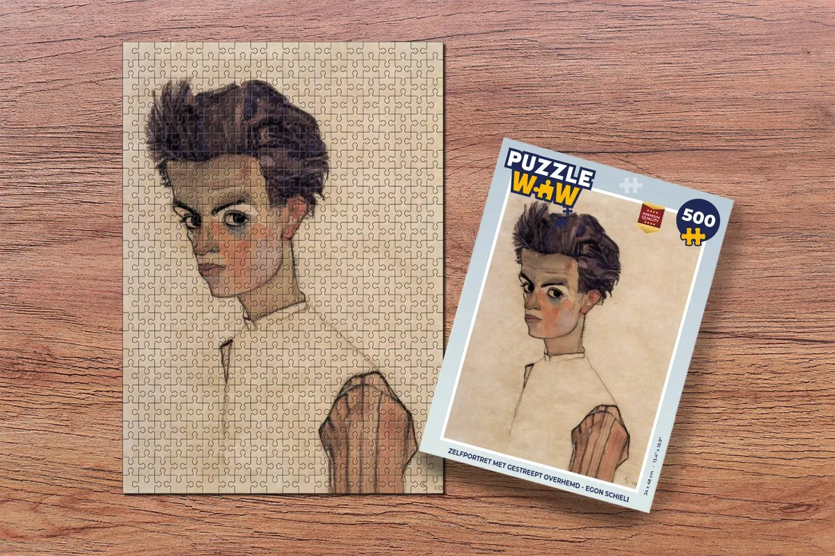 PuzzleWow Egon Schiele Zelfportret Legpuzzel 500 Stuks - Multicolor