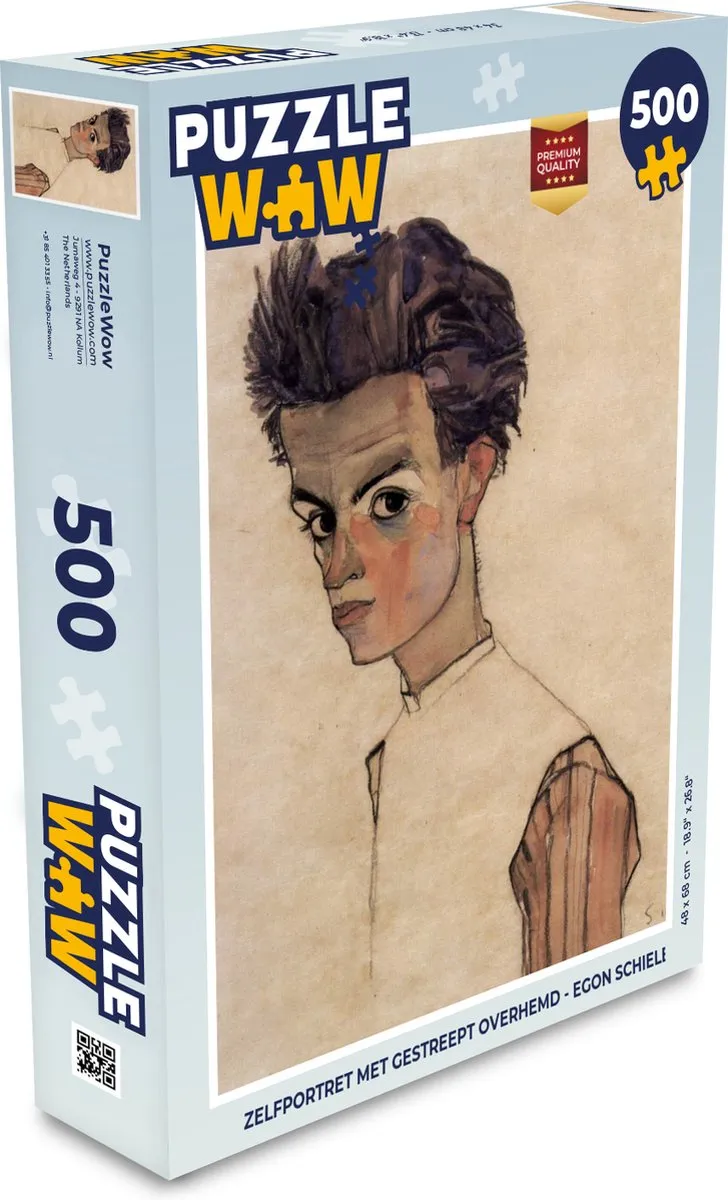 PuzzleWow Egon Schiele Zelfportret Legpuzzel 500 Stuks