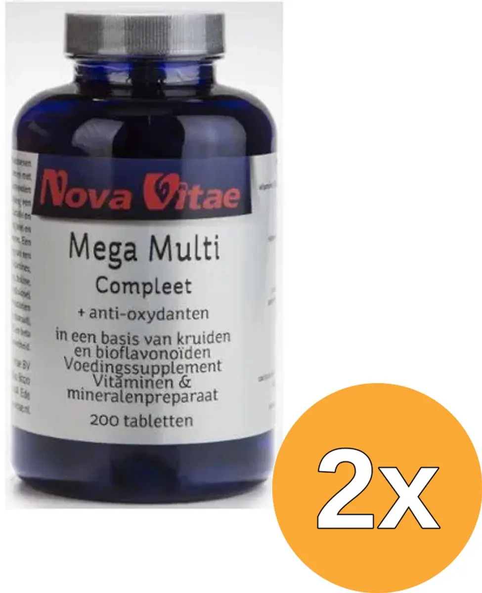 2x Nova Vitae Mega multi compleet (200 tabletten)