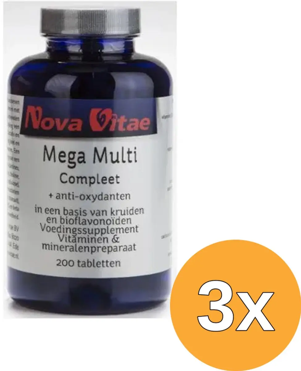 3x Nova Vitae Mega multi compleet (200 tabletten)