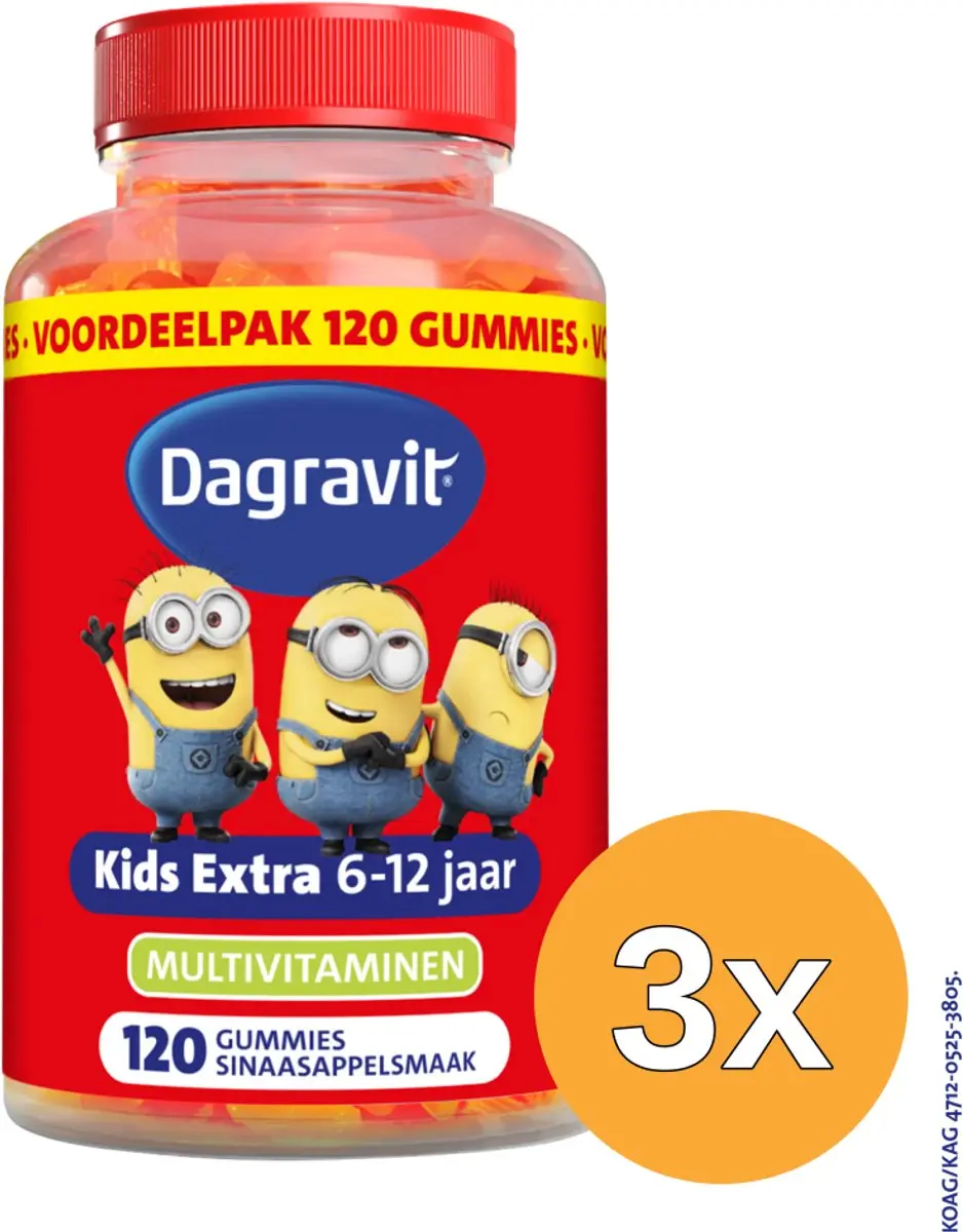 3x Dagravit Kids Multi 6-12 Jaar Vitaminions Gummies (120 gummies)