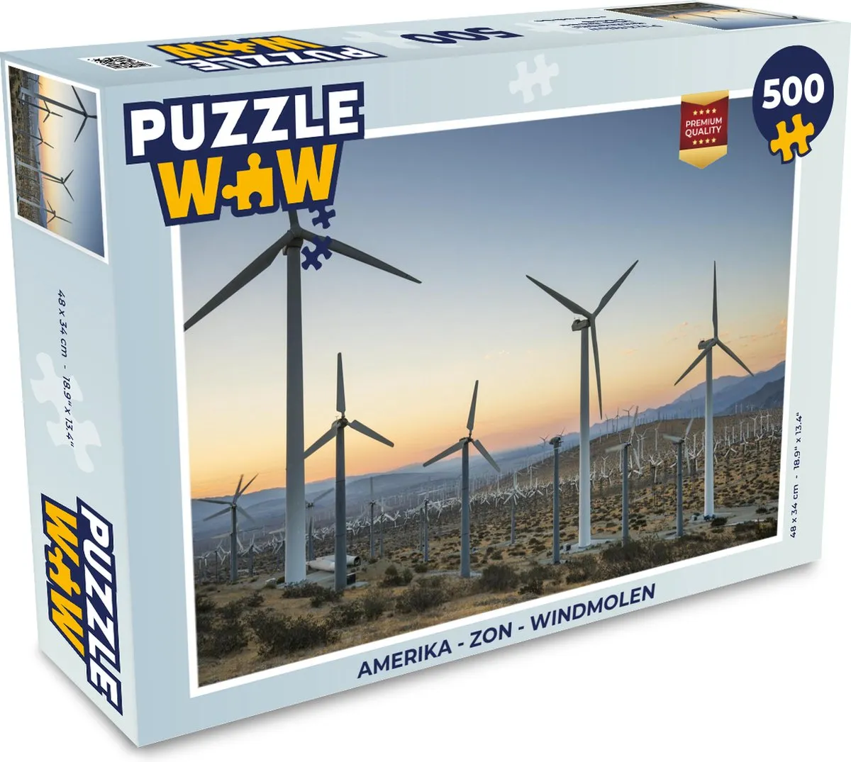 PuzzleWow Amerika Zon Windmolen Legpuzzel 500 Stuks - Multicolor