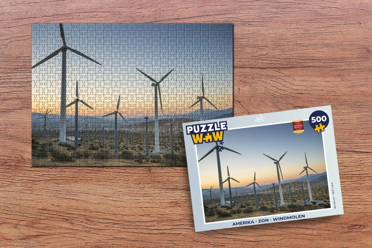 PuzzleWow Amerika Zon Windmolen Legpuzzel 500 Stuks - Multicolor