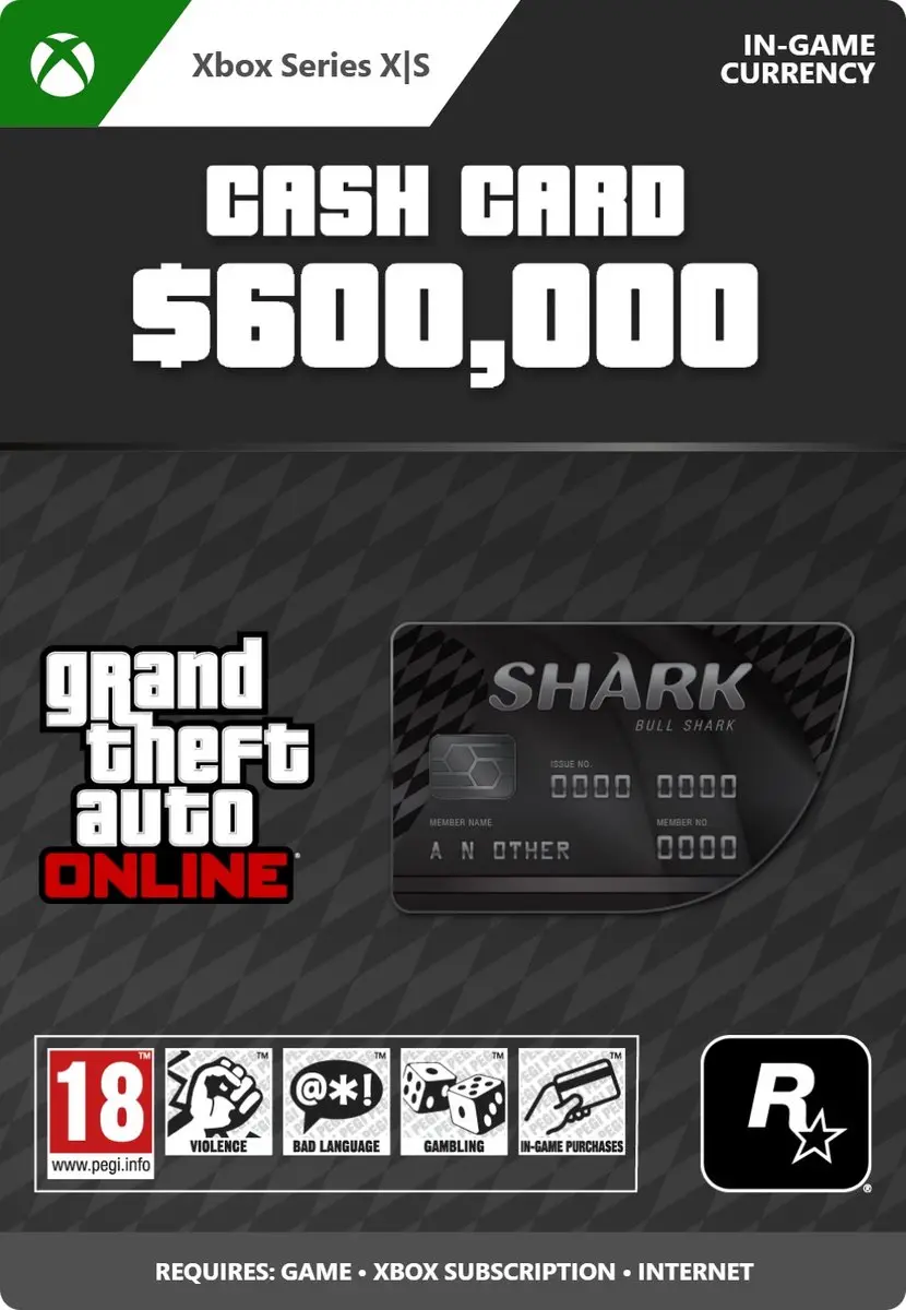 Rockstar GTA Online Bull Shark Cash Card 600.000