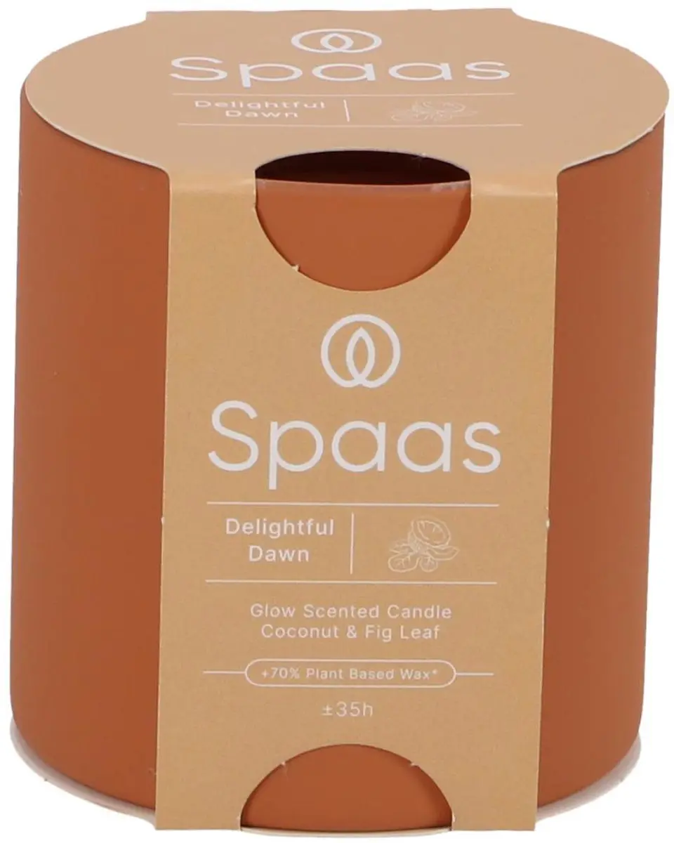 Spaas Glow Geurkaars Kokosmelk & Vijgenblad - 35 Uren
