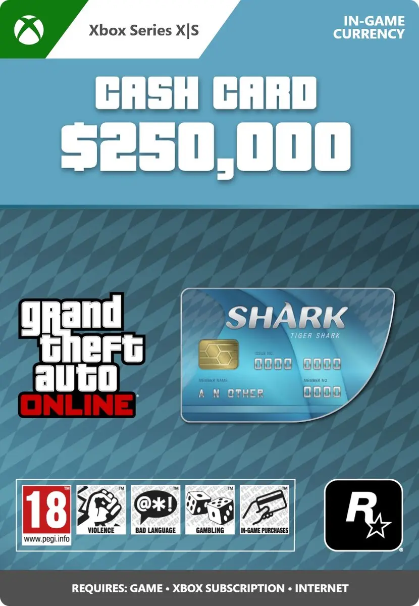 Rockstar GTA Online Tiger Shark Cash Card 250.000